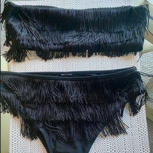Black Fringe Bathing Suit